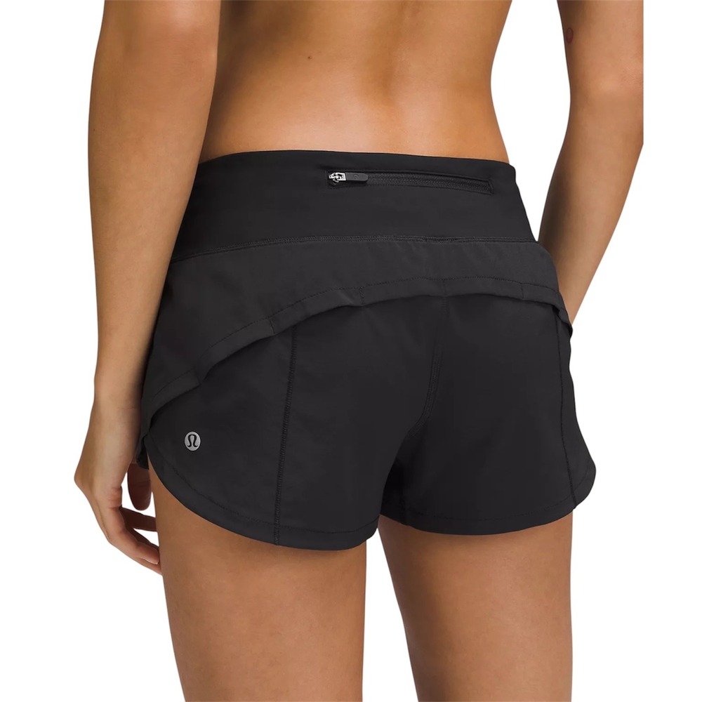 Lululemon Speed Up Low-Rise Lined Short 2.5 Black Size 8 Running Training Short